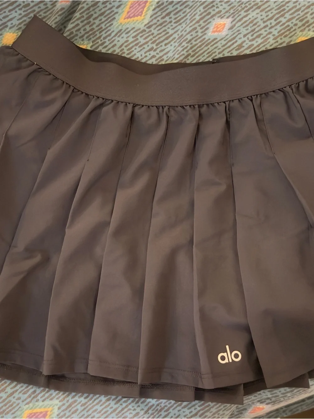 ALO Yoga Black Pleated Mini Skirt